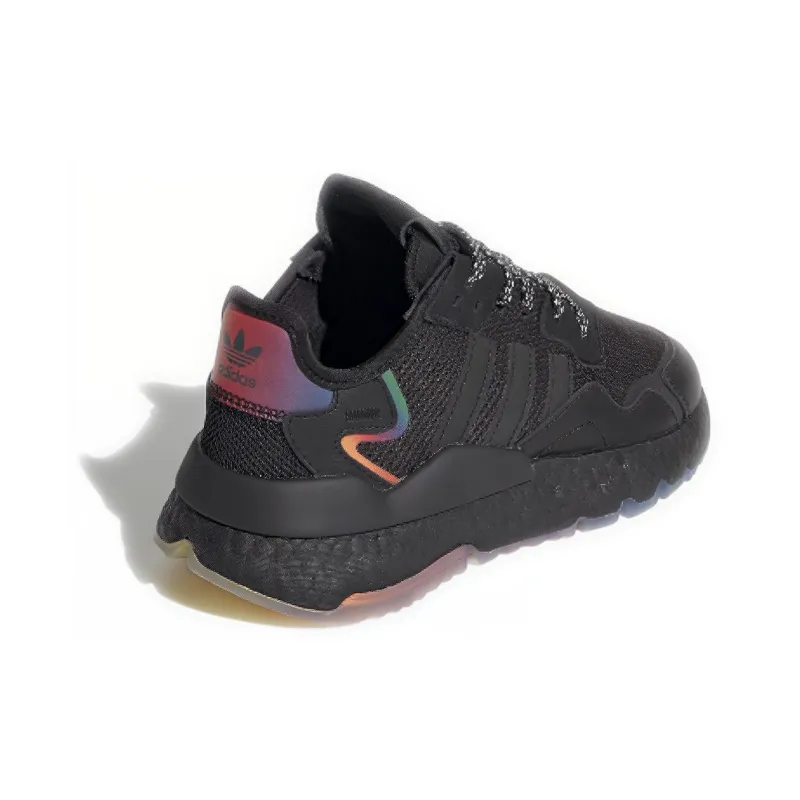 Adidas Originals Nite Jogger J Anti Slip Wear Resistant Sports Casual Shoes Black Multicolor Teenagers-2