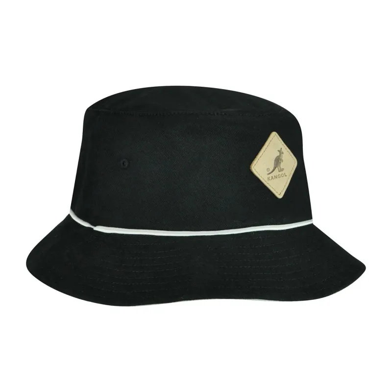 KANGOL Leather Bucket Hats Unisex Black-1
