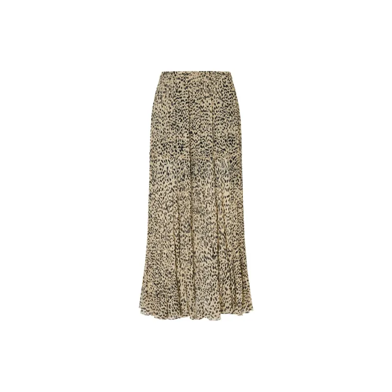 MOCO Casual Long Skirts Women's Brown Apricot Leopard-1
