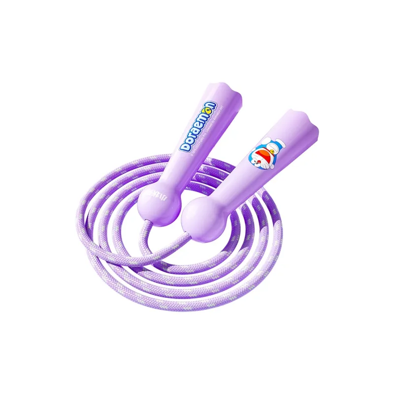 Papaison Fitness Training Non Countable Doraemon Jump Rope Kids Cotton Rope, Maple Wooden Handle 2.6m-7