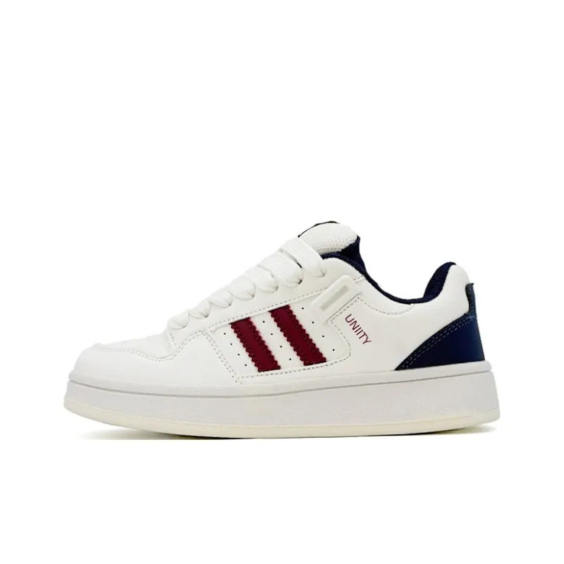 ABCYLM Slip Resistant Cushioning Impact Resistance Abrasion Resistant Low Top Skateboard Shoes Unisex White Blue Red-0