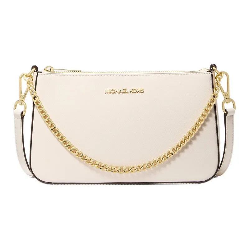 MICHAEL KORS Jet Set Saffiano Leather Shoulder Bag, Crossbody Bag Medium Size Women's Cream-0