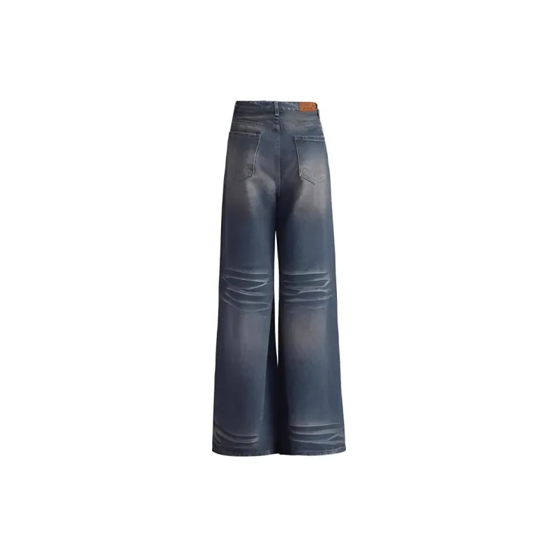 ZNZX Jeans Women's Vintage Dirty Blue-1