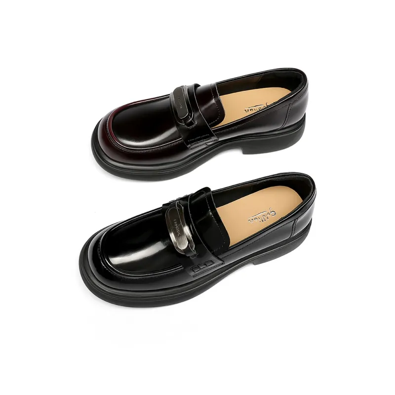 GOLDLION Loafers Women's Burgundy/Black-3