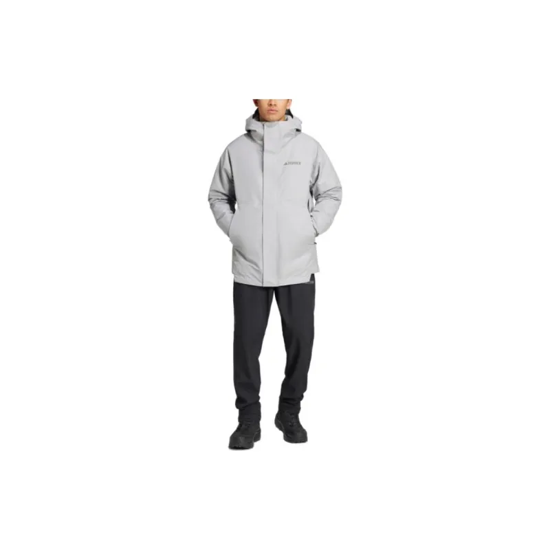 Adidas Waterproof And Windproof To Keep Warm Windbreaker Jacket Men's Gray-2