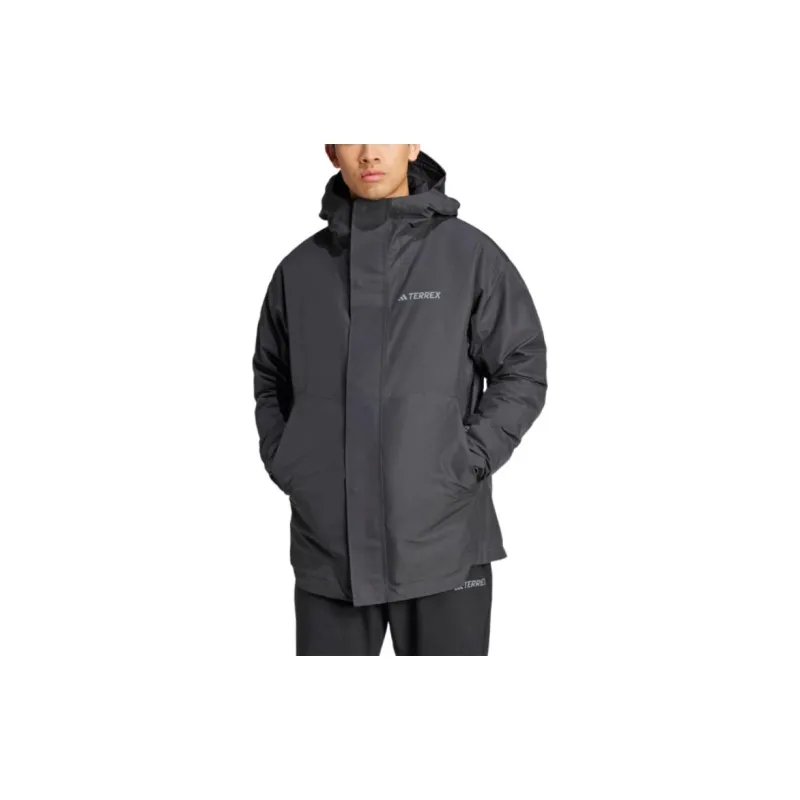 Adidas TERREX FW24 Waterproof And Windproof To Keep Warm Windbreaker Jacket Men's Black-1