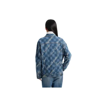 Blood Glitter Denim Jacket Women's Blue Floral