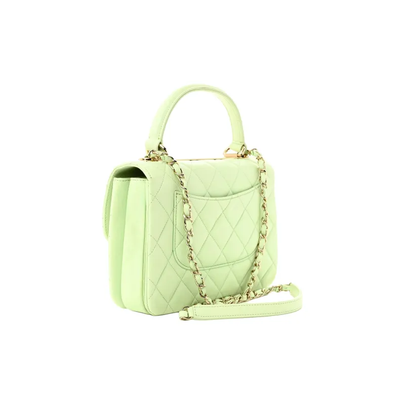 CHANEL Trendy Cc Lambskin Shoulder Bag, Crossbody Bag, Handbag Trumpets Women's Light Green-1