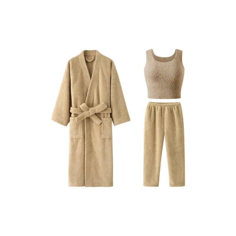 Vine Color Women's Bath Robes-2