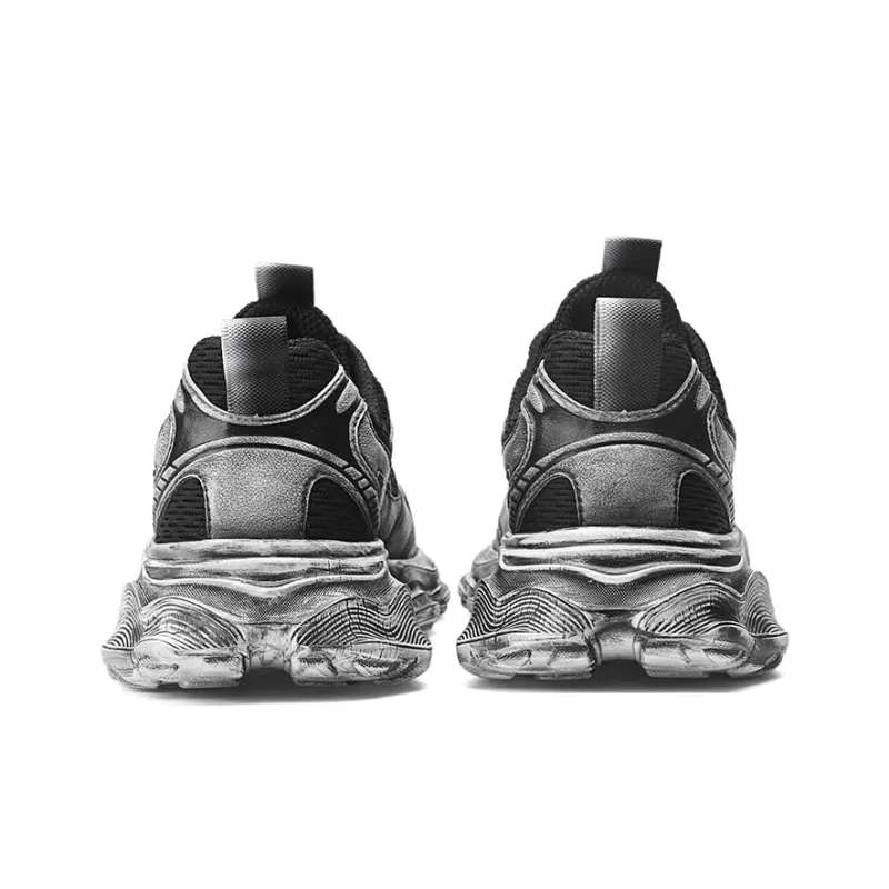 CEDAR HAN Chunky Sneakers Unisex Low Top White Black-14