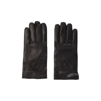 GIORGIO ARMANI Nappa Leather Gloves With Embroidered Logo