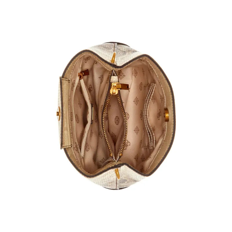 GUESS Artificial Leather Bucket Bags Shoulder Bag Crossbody Bag Handbag Small Size Women's Brown-3