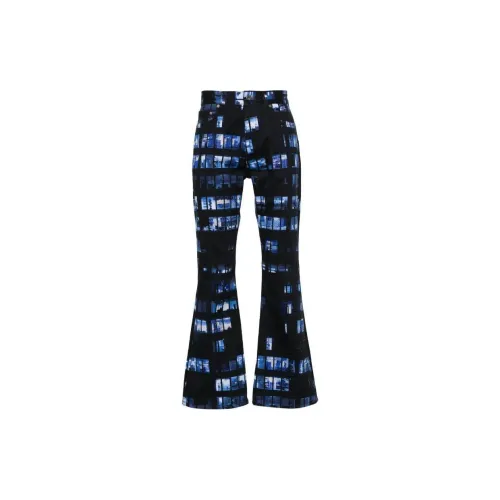 OFF-WHITE Windows-print Flared Jeans