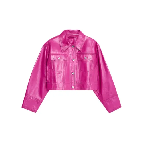 STAND STUDIO Leather Jackets Women's Blue Orchid Pink