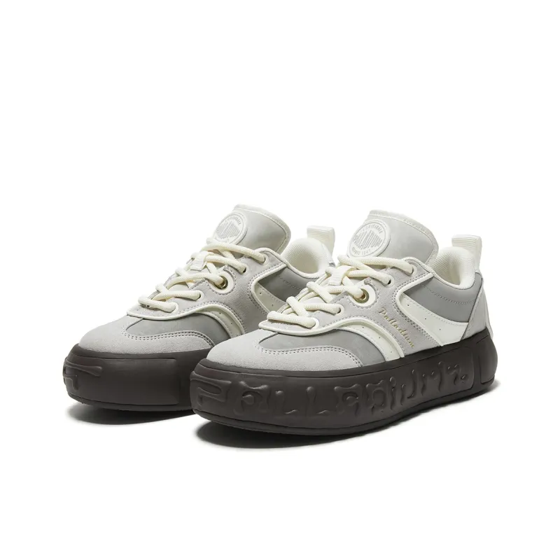 Palladium German Army Trainers Musical Note Shoes Wear Resistant Slip Resistant Low Top Skateboard Shoes Unisex Gray-4