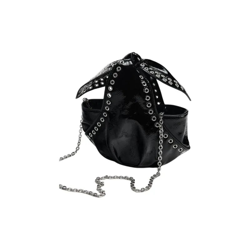 ZARA Polyurethane Clutch Women's Black-5
