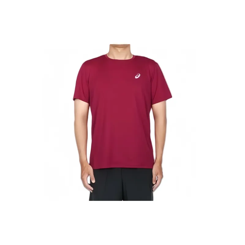 Asics T-Shirt Men's Burgundy Silver-1