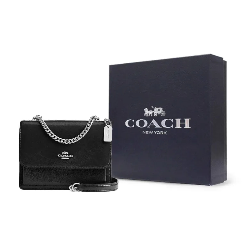 COACH Klare Cow Leather Shoulder Bag Crossbody Bag Mini Women's Black-6