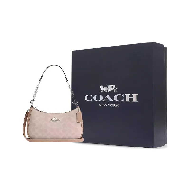 COACH Teri Artificial Leather With Recycled Leather Shoulder Bag Crossbody Bag Handbag Medium Size Women's Pink-5