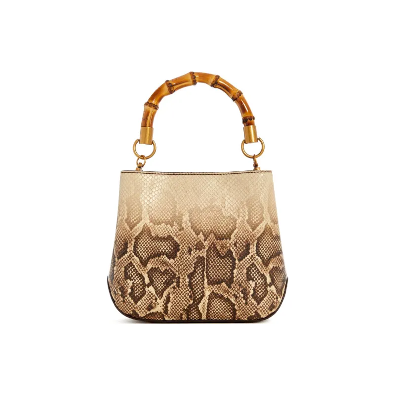 GUESS Artificial Leather Bucket Bags Shoulder Bag Crossbody Bag Handbag Small Size Women's Brown-2