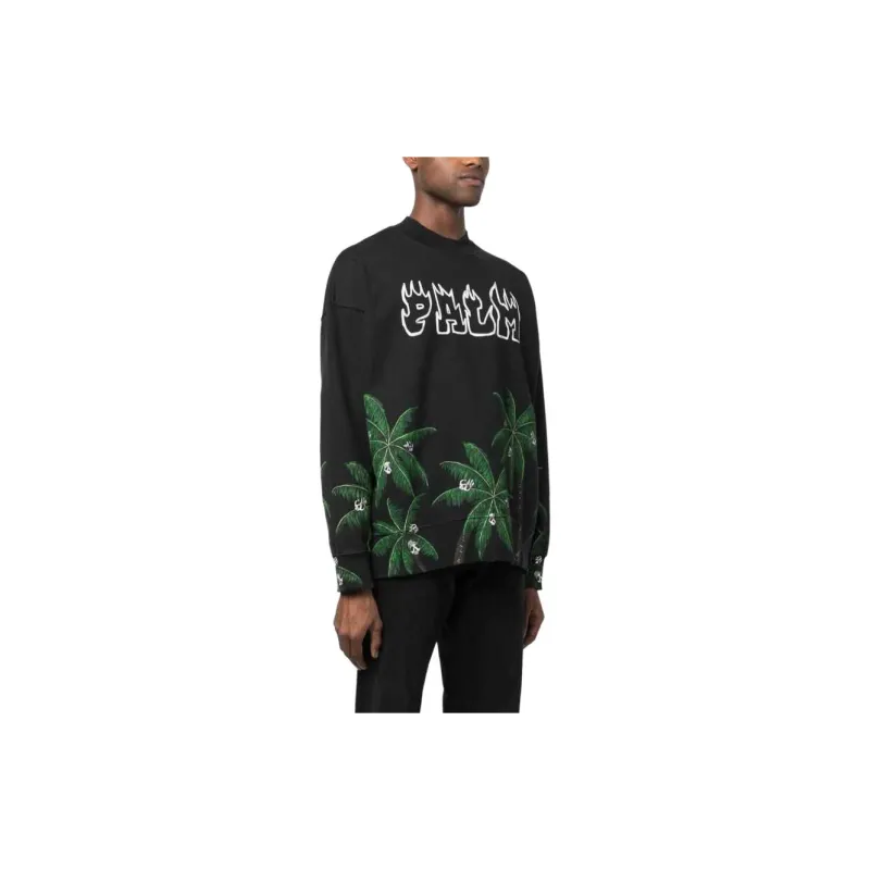 PALM ANGELS Palms & Skulls Vintage Crewneck-3