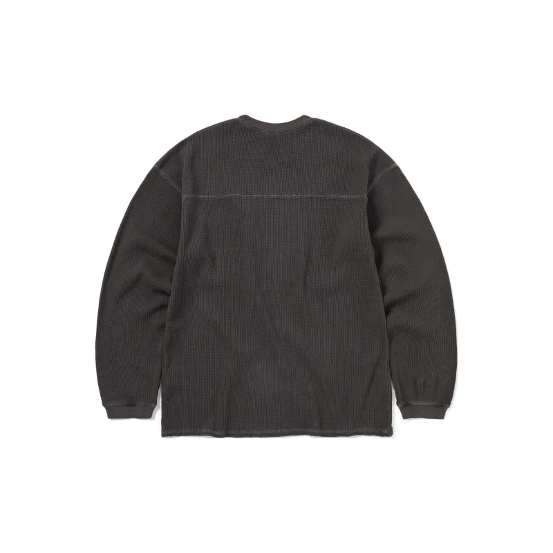 Thisisneverthat FW24 THAT Waffle L/S Tee T Shirt Unisex Charcoal Gray-1