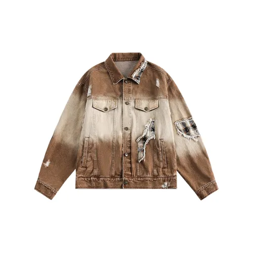 JUFU Denim Jackets Unisex Khaki