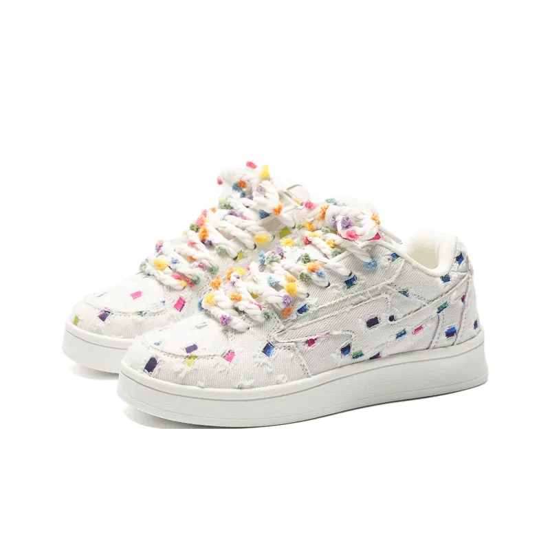 Circle Small Coverage Balance Breathable Low Top Skateboard Shoes Unisex Mismatched Lightning-12