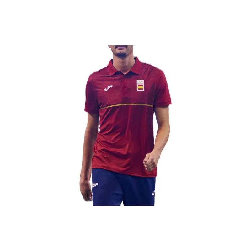 Joma Spanish Olympic Committee Polo Shirt Men Burgundy-3