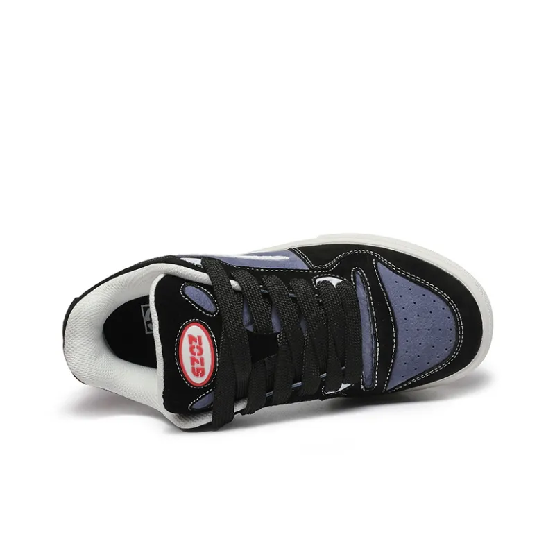 GZOZ Puffy Shoes Cushioned Abrasion Resistant Slip Resistant Low Top Skateboard Shoes Unisex Black Blue-4
