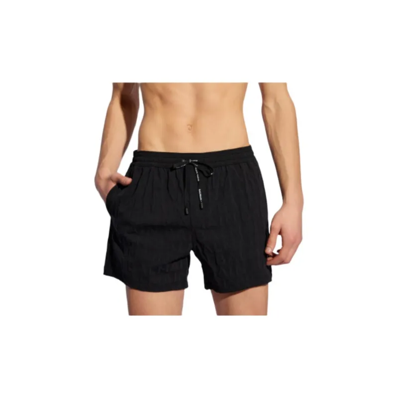 BALMAIN Logo Monogram Drawstring Swim Shorts-1