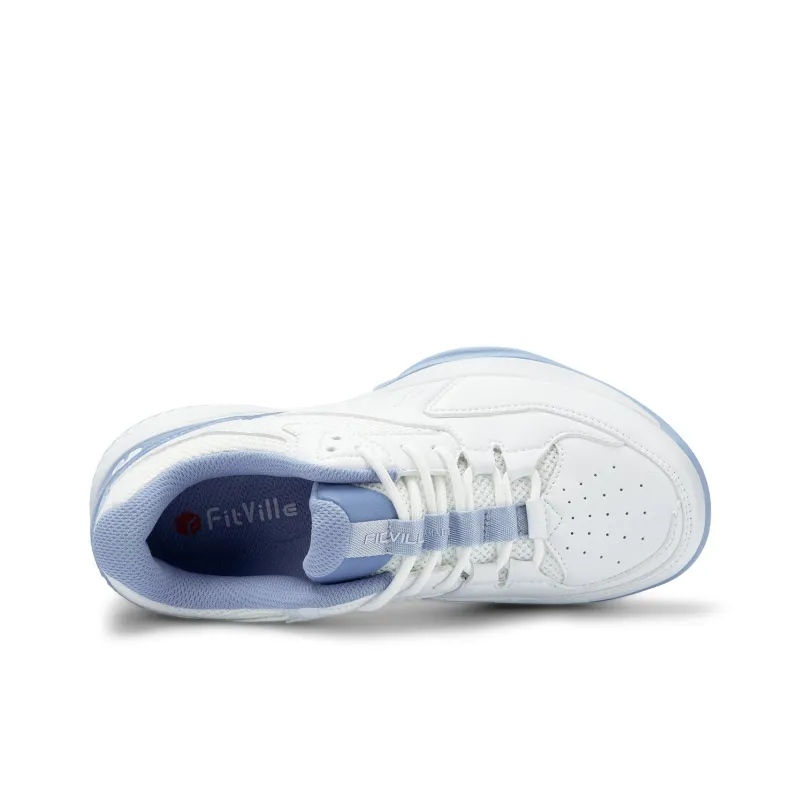 Fitville Abrasion Resistant Slip Resistant Low Top Sports Tennis Shoes Women's Sky Blue-1