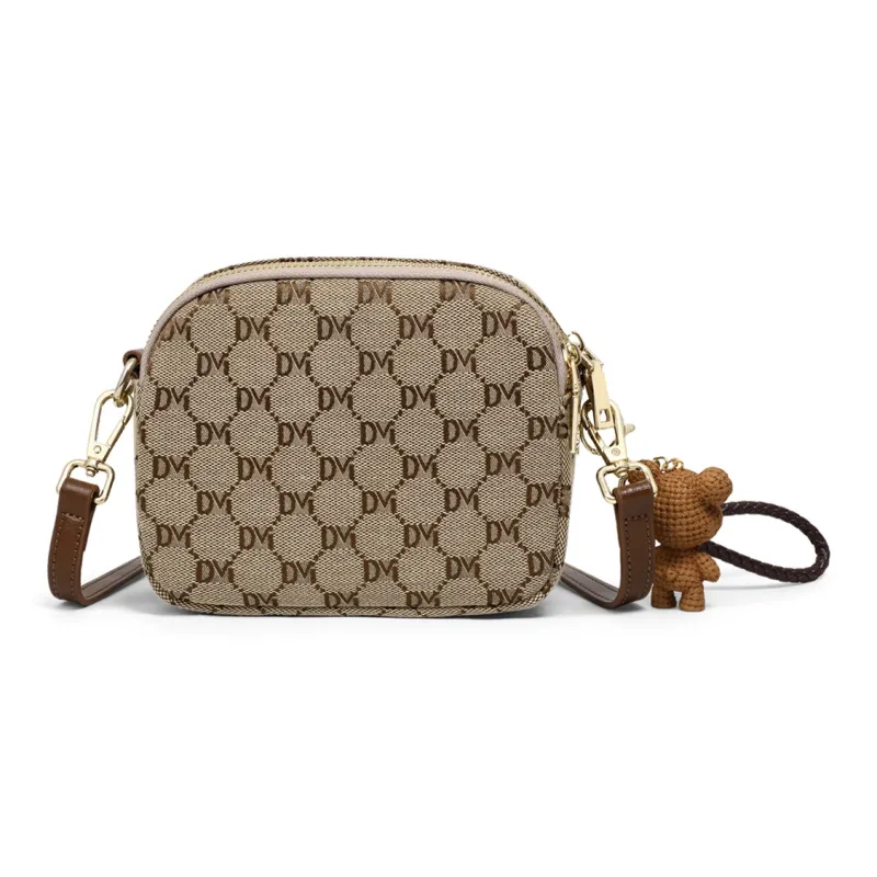 Kevin Cohen Fabric Shoulder Bag Trumpets Women's Coffee-1