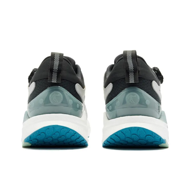 QIAODAN Cushioning Slip Resistant Low Top Casual Running Shoes Men's Gray Green-3