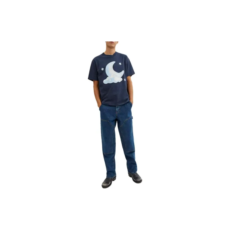 COACH Signature Moon Relaxed T Shirt In Organic Cotton T Shirt Men's Marine Blue-1