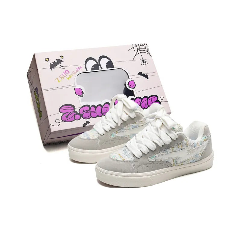 Z.SUO Height Enhancing Lightweight Breathable Slip Resistant Low Top Skateboard Shoes Unisex Mismatched Box Included-12