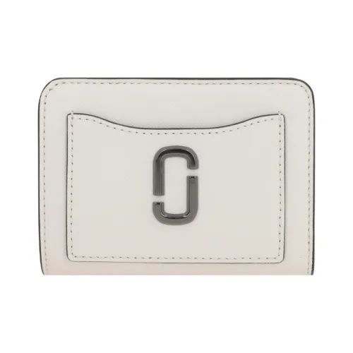 MARC JACOBS Cross-Stitch Leather Wallet Mini Women's White & Black