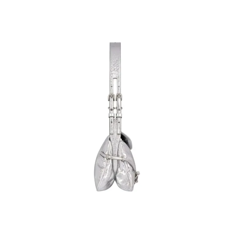 GIVENCHY Voyou Lambskin Handbag, Shoulder Bag Trumpets Women's Silver White-1