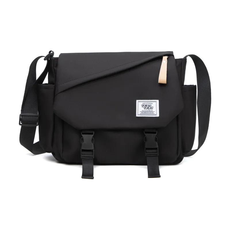 TAKI Commute Travel Lightweight Trendy Versatile Student Crossbody Bag Shoulder Bag Unisex Black/White/Red-5