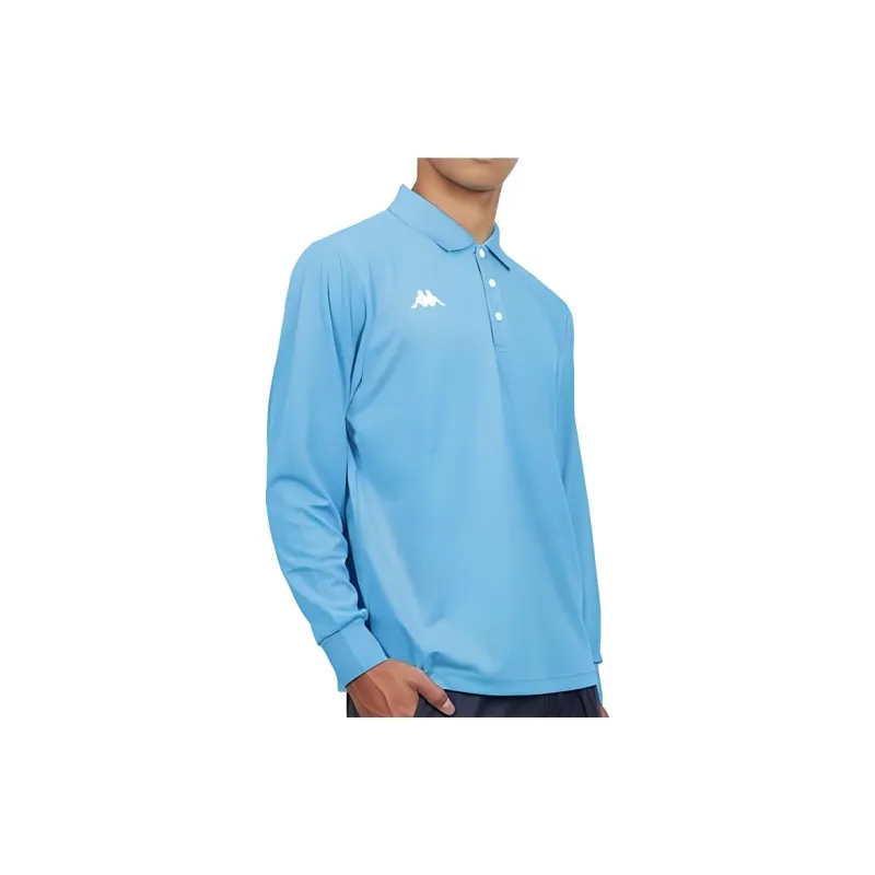 Kappa Polo Shirt Men's Bright Blue And White-3