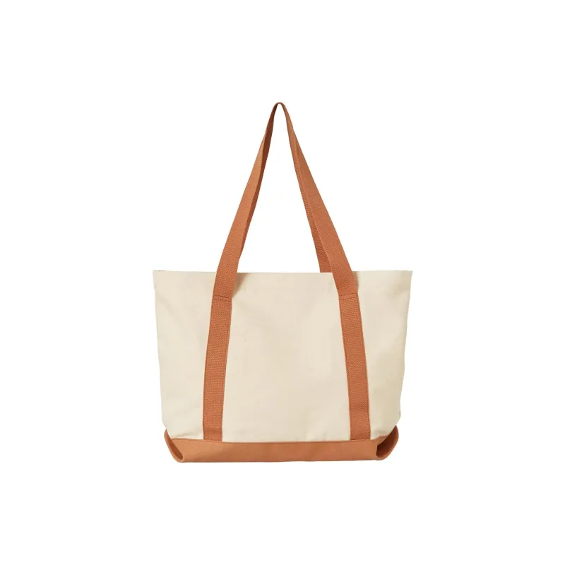 New Balance Canvas Bag, Tote Bag, Shopping Bag, Handbag Regular Unisex Walnut Wood-1