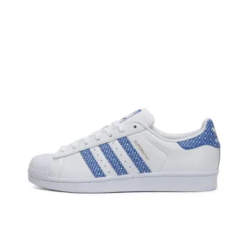 Adidas Originals SUPERSTAR Non-slip Lightweight Low-Top Skateboard Shoes Women's White Blue