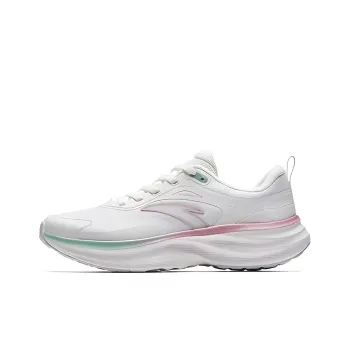 Anta Light Cloud Anti-Slip Wear-Resistant Low-Top Casual Running Shoes Women's White Pink Green