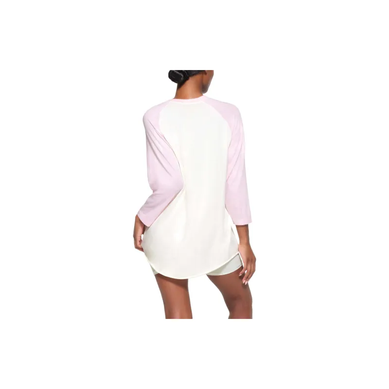 SKIMS RAGLAN LONG SLEEVE T-SHIRT T-Shirt Unisex Marble Cherry Blossom Multicolor-2