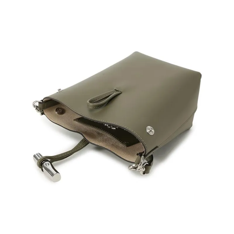 LONGCHAMP Cow Leather Bucket Bags One Shoulder Handbags Regular Women's Khaki Green-6