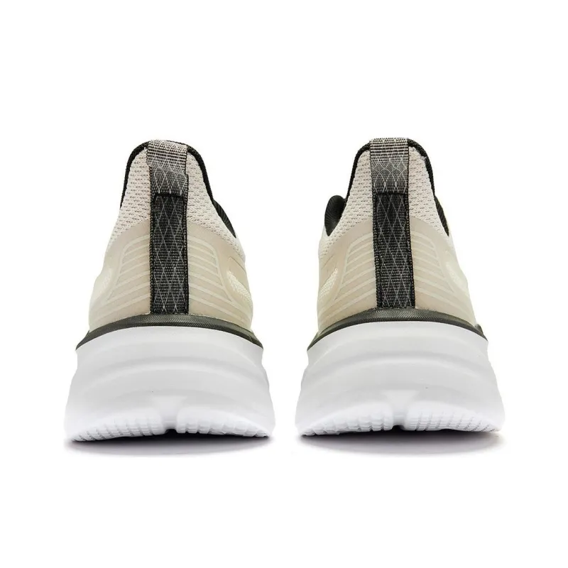 QIAODAN Cushioned Slip-Resistant Low-Top Casual Running Shoes Men's Beige Black-3