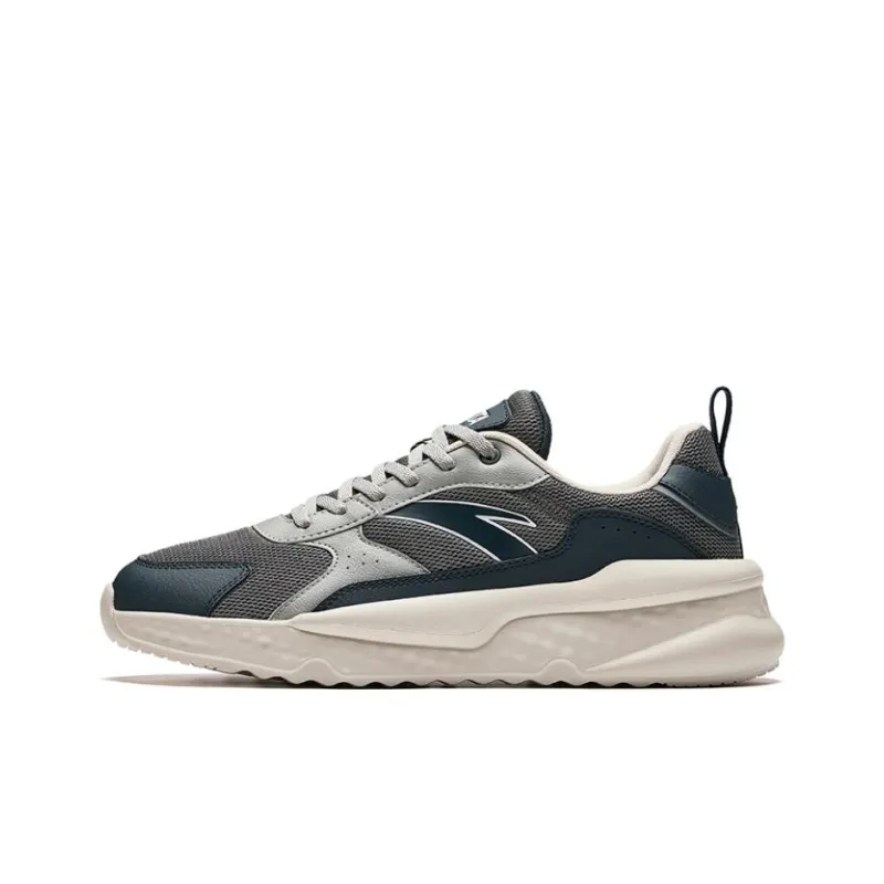 Anta Unruly Series Anti Slip Wear Resistant Low Top Casual Shoes Men's Blue Gray-0