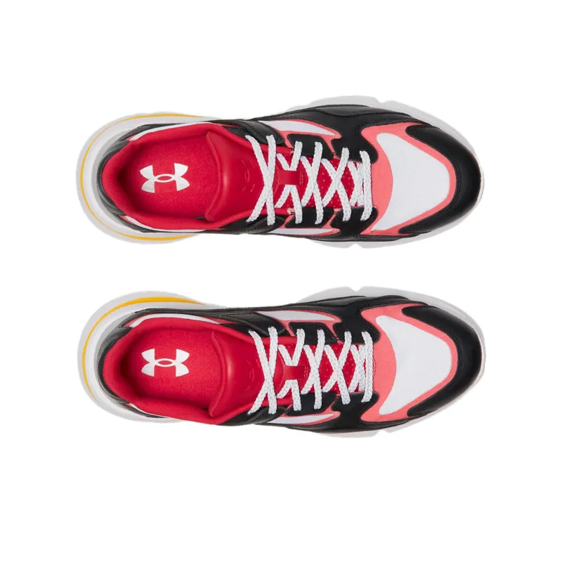 Under Armour Forge 96 Anti-Slip Wear-Resistant Low-Top Running Shoes Unisex Black White Red-3