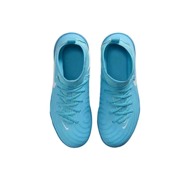 Nike Phantom Luna 2 Anti Slip Wear Resistant Mid Top Kids' Soccer Shoes Blue Teenagers-3