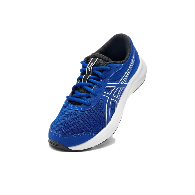 Asics CONTEND 9 Anti Slip Wear Resistant Low Top Kids' Running Shoes Blue White Teenagers-2